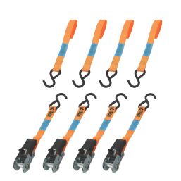 Smith & Locke Ratchet Tie-Down Straps with S-Hook 3m x 25mm 4 Pack