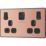 British General Evolve 13A 2-Gang SP Switched Socket + 3A 22W 2-Outlet Type A & C USB Charger Copper with Black Inserts