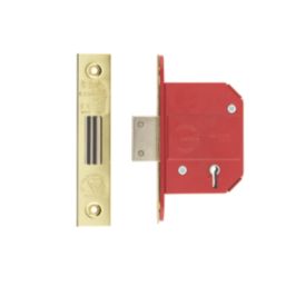 ERA Fire Rated  Brass Effect BS 5-Lever Mortice Deadlock 64mm Case - 44mm Backset