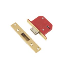 ERA Fire Rated  Brass Effect BS 5-Lever Mortice Deadlock 64mm Case - 44mm Backset