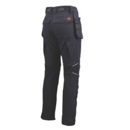Scruffs Tech Holster Stretch Work Trousers Black 36" W 32" L