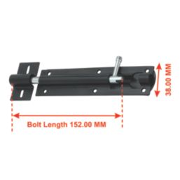 Smith & Locke Adjustable Barrel Gate Bolt Black 152mm