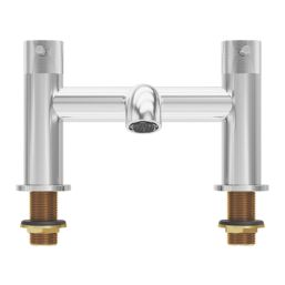 Swirl Melba Chrome 185mm Deck Mounted Lever 2 Tap Holes Bath Mixer Tap
