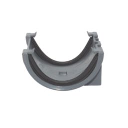 FloPlast MiniFlo uPVC Half Round Gutter Union Anthracite Grey 76mm