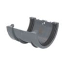 FloPlast MiniFlo uPVC Half Round Gutter Union Anthracite Grey 76mm