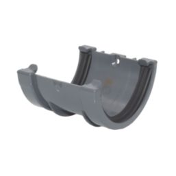 FloPlast MiniFlo uPVC Half Round Gutter Union Anthracite Grey 76mm