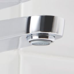 Swirl Caldew Silver 121mm Cloakroom Round Head Mono Basin Mixer Tap  With Clicker Waste