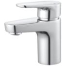 Swirl Caldew Silver 121mm Cloakroom Round Head Mono Basin Mixer Tap  With Clicker Waste