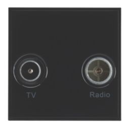 Contactum Media Modular Coaxial TV / FM Socket Black