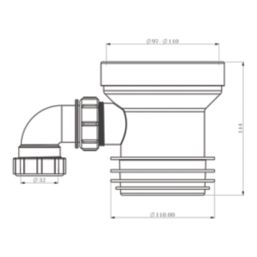 Flomasta  Rigid Straight Pan Connector with Boss White 144mm