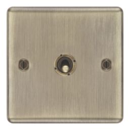 LAP  20A 16AX 1-Gang 2-Way Switch  Antique Brass with Colour-Matched Inserts