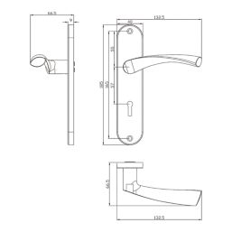 Cooke & Lewis Bude Lever on Backplate Lockable Handle Pair Matt Black