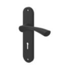 Cooke & Lewis Bude Lever on Backplate Lockable Handle Pair Matt Black