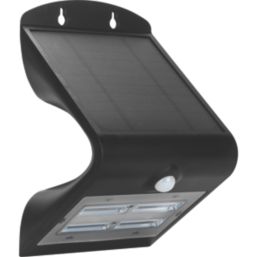 Luceco  Outdoor LED Solar-Powered Wall Light With PIR Sensor Black 400lm