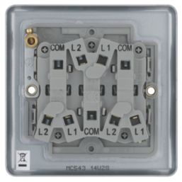 British General  10AX 3-Gang 2-Way Metal Clad Triple Light Switch with White Inserts