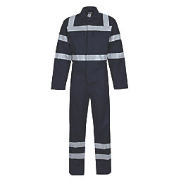 Wearwell   Flame Retardant Boilersuit Navy Small 40" Chest 31" L