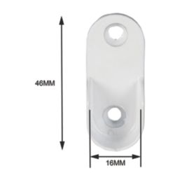 Essentials Oval Rail End Sockets White 30mm 2 Pack