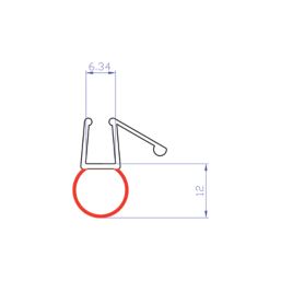 ETAL Neo Bath Screen Bubble Seal Clear 1500mm