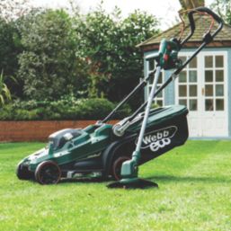 Webb Eco WEV20LM33LT25B4 20V 1 x 4.0Ah Li-Ion  Brushless Cordless Lawn Mower & Grass Trimmer Set