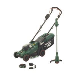 Webb Eco WEV20LM33LT25B4 20V 1 x 4.0Ah Li-Ion  Brushless Cordless Lawn Mower & Grass Trimmer Set
