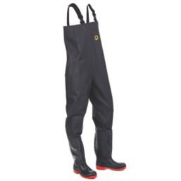 Amblers Danube Safety Chest Waders Black Size 9 - Screwfix