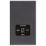 LAP  2-Gang Dual Voltage Shaver Socket 115 / 230V Slate Grey with Black Inserts