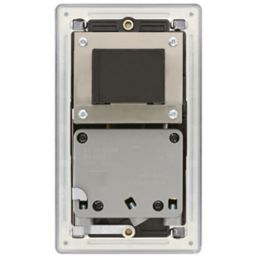 LAP  2-Gang Dual Voltage Shaver Socket 115 / 230V Slate Grey with Black Inserts