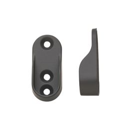 Rail & Tube Solutions Oval End Support Brackets Black 15mm 2 Pack