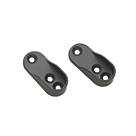 Rail and Tube Solutions  Oval End Rail Brackets Black 15mm 2 Pack