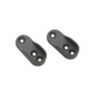 Rail & Tube Solutions Oval End Support Brackets Black 15mm 2 Pack
