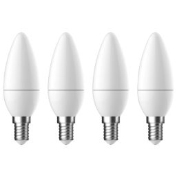 LAP  E14 Candle LED Light Bulb  470lm 4.2W 4 Pack