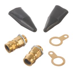 Vimark Brass Exterior Gland Kit Short 20mm Black 2 Pack
