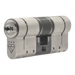 Smith & Locke Fire Rated 3 Star Diamond Double Cylinder Lock 50-45 (95mm) Satin Nickel