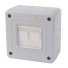 LAP  IP66 10AX 2-Gang 2-Way Weatherproof Outdoor Switch