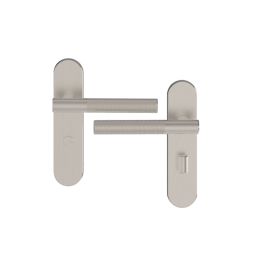 Cooke & Lewis Damgan WC Lever on Backplate Door Handles Pair Satin Nickel