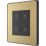 British General Evolve 2-Gang 2-Way LED Double Master Touch Trailing Edge Dimmer Switch  Satin Brass with Black Inserts