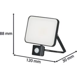 Brackenheath iSpot Frameless II Indoor & Outdoor LED Floodlight With PIR Sensor Black 20W 2200lm