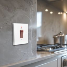 British General 900 Series 45A 1-Gang DP Cooker Switch White with Neon
