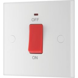 British General 900 Series 45A 1-Gang DP Cooker Switch White with Neon