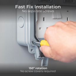 British General  IP66 13A 2-Gang SP Weatherproof Outdoor Switched Socket