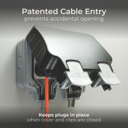 British General  IP66 13A 2-Gang SP Weatherproof Outdoor Switched Socket