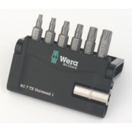 Wera Bit-Check 7 TX Universal 1 1/4" Hex Shank TX Bit Set 7 Pieces