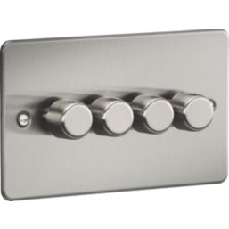 Knightsbridge  4-Gang 2-Way LED Intelligent Dimmer Switch  Brushed Chrome