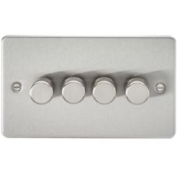 Knightsbridge  4-Gang 2-Way LED Intelligent Dimmer Switch  Brushed Chrome