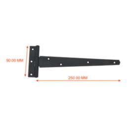Smith & Locke Black Tee Hinges 250mm 2 Pack