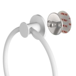 Swirl Caldew Bathroom Towel Ring White