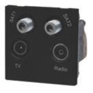 LAP  Quadruplex Modular Multimedia Socket Black