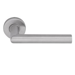 Dorma Pure 8906 Lever on Rose Door Handles Pair Satin Stainless Steel