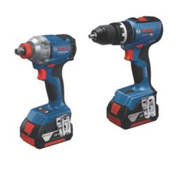 Bosch  18V 2 x 4.0Ah Li-Ion CoolPack Brushless Cordless Combi Drill & Impact Driver Twin Pack