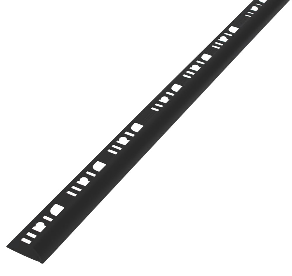 Diall 9mm Round PVC Tile Trim Black 2.5m Screwfix